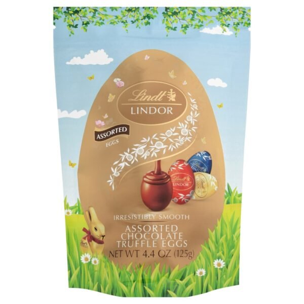 Lindt LINDOR Assorted Chocolate Easter Candy Truffle Eggs Pouch