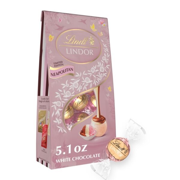 Lindt LINDOR Neapolitan White Chocolate Easter Candy Truffles Bag