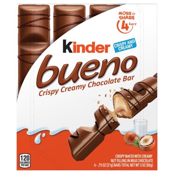 Kinder Bueno Milk Chocolate and Hazelnut Cream Candy Bar Pack