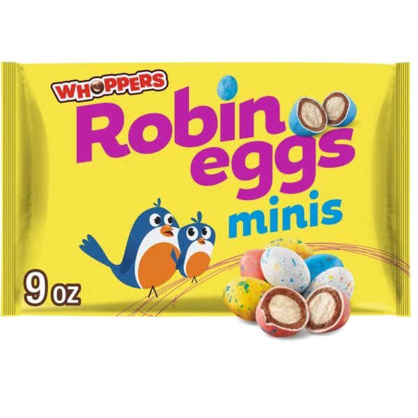 WHOPPERS Robin Eggs Minis Malted Milk Balls Easter Candy Bag