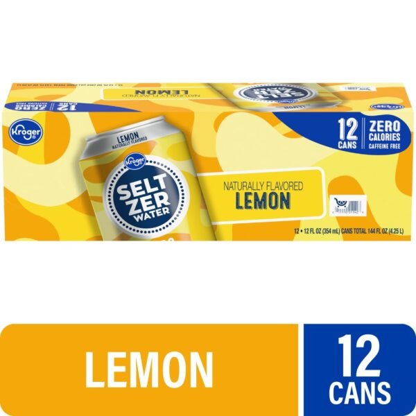 Kroger® Lemon Flavored Seltzer Water Cans