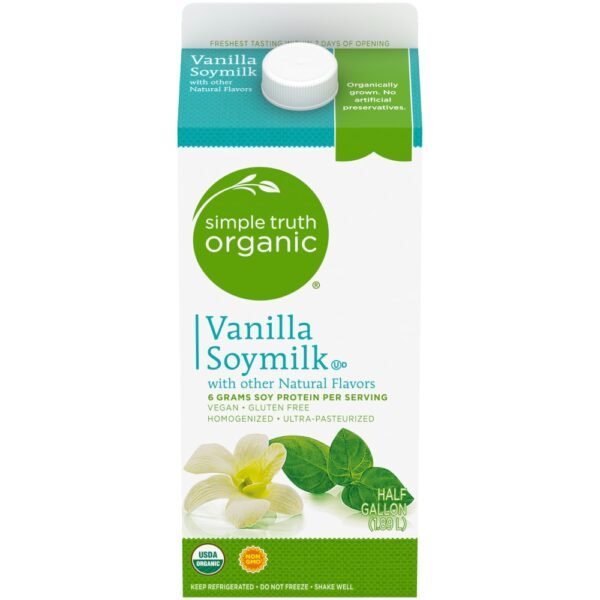 Simple Truth Organic® Dairy Free Organic Vanilla Soy Milk Half Gallon