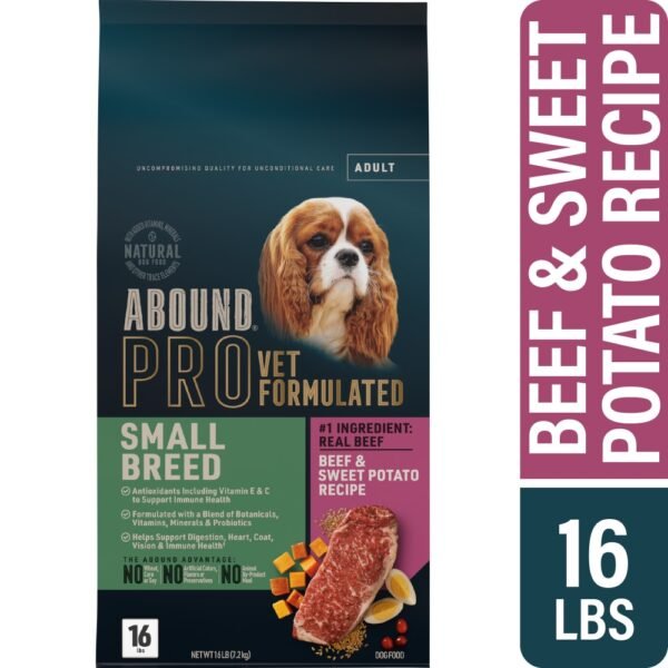 ABOUND® Pro Vet Formulated Adult Small Breed Dry Dog Food Beef & Sweet Potato
