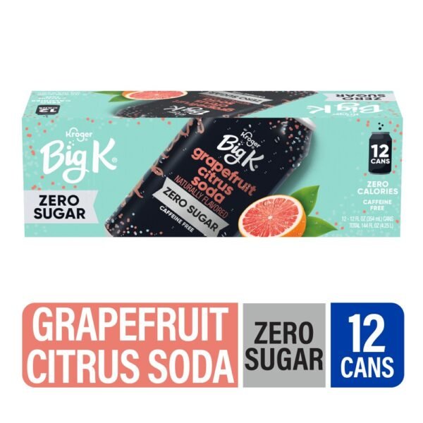 Big K® Grapefruit Citrus Zero Sugar Caffeine Free Soda Cans