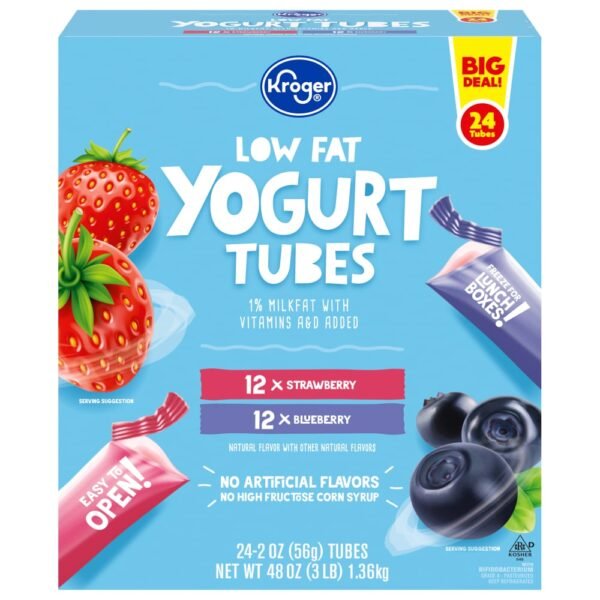 Kroger® Strawberry and Blueberry Low Fat Yogurt Tubes