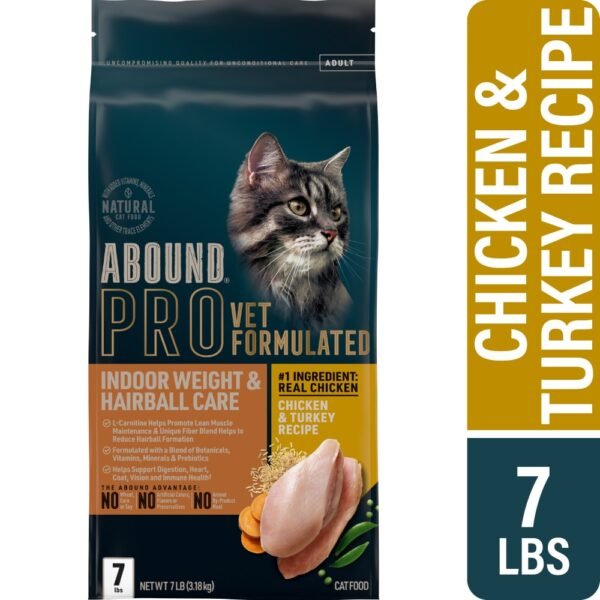 ABOUND® Pro Vet Formulated Indoor Weight & Hairball Care Adult Dry Cat Food Chicken & Turkey