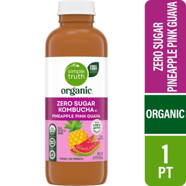 Simple Truth Organic® Zero Sugar Pineapple Pink Guava Kombucha