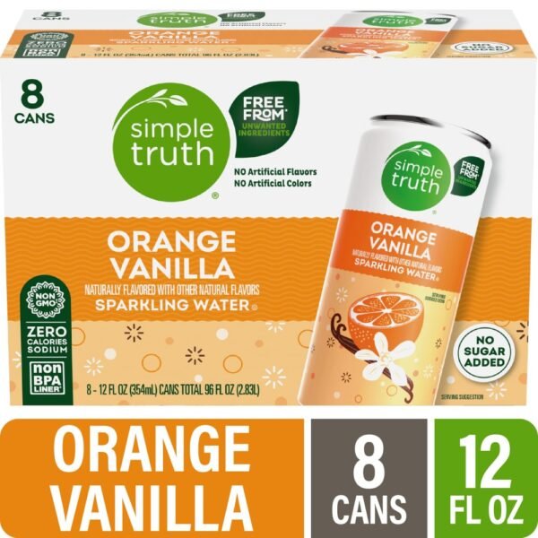 Simple Truth® Orange Vanilla Sparkling Seltzer Water Cans