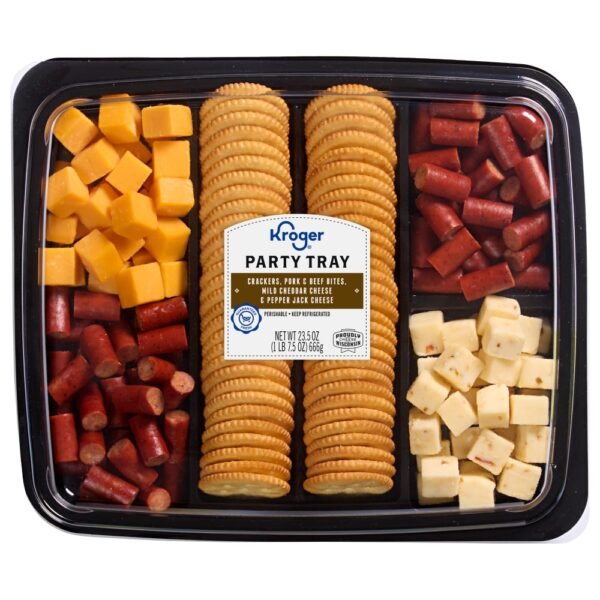 Kroger® Pork Beef Pepper Jack Cheese Cheddar Cheese & Crackers Party Tray