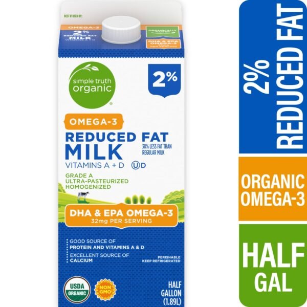 Simple Truth Organic® 2% Reduced Fat Milk with DHA Omega-3 Half Gallon
