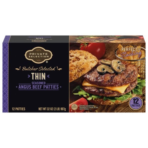 Private Selection® Thin Seasoned Angus Beef Patties