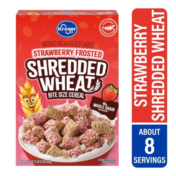 Kroger® Bite Size Shredded Wheat Strawberry Frosted Cereal