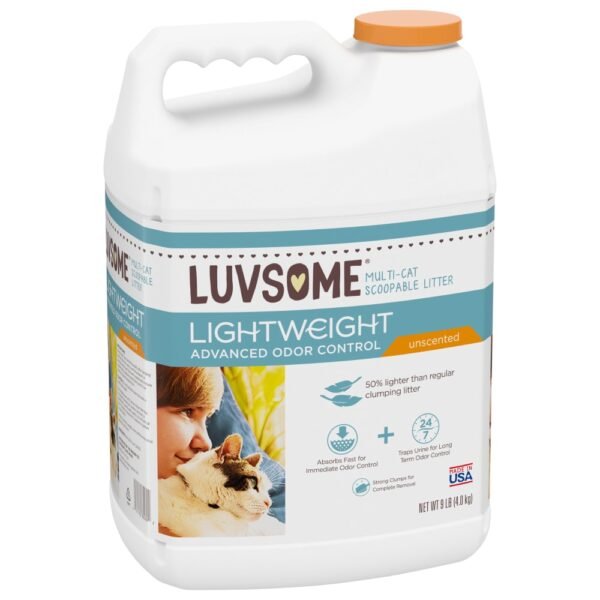 Luvsome® Lightweight Unscented Multi-Cat Scoopable Cat Litter