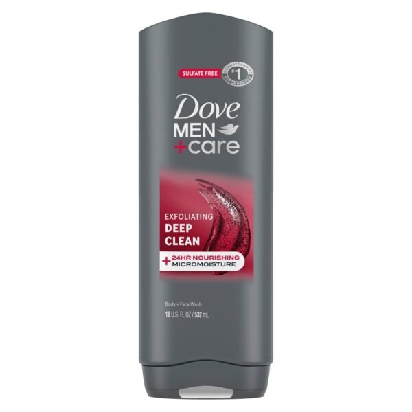 Dove Men+Care Body Face Wash Exfoliating Deep Clean with 24-Hour Nourishing Micromoisture Technology