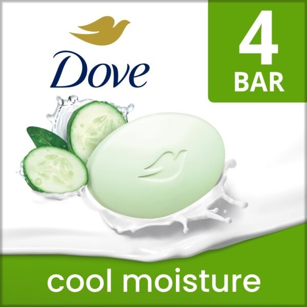 Dove Beauty Bar Soap for Cool Moisture Cucumber & Green Tea Scent Leaves Skin Refreshed