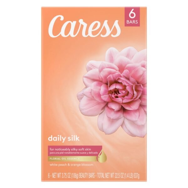 Caress White Peach & Orange Blossom Daily Silk Beauty Bar Soap
