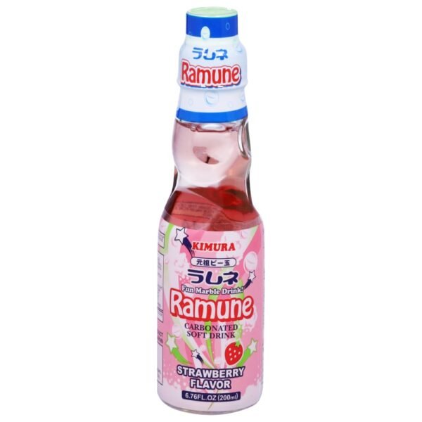 Kimura Strawberry Ramune Soda Bottle