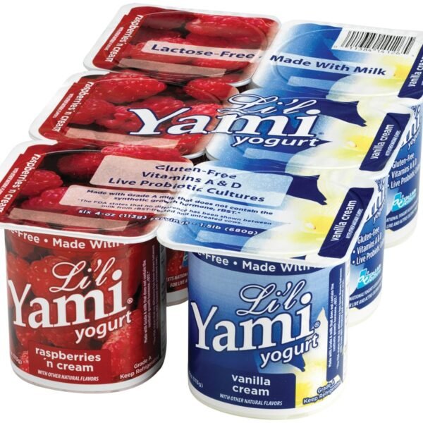 Yami Rasperries N Cream and Vanilla Cream Kids Yogurt Cups