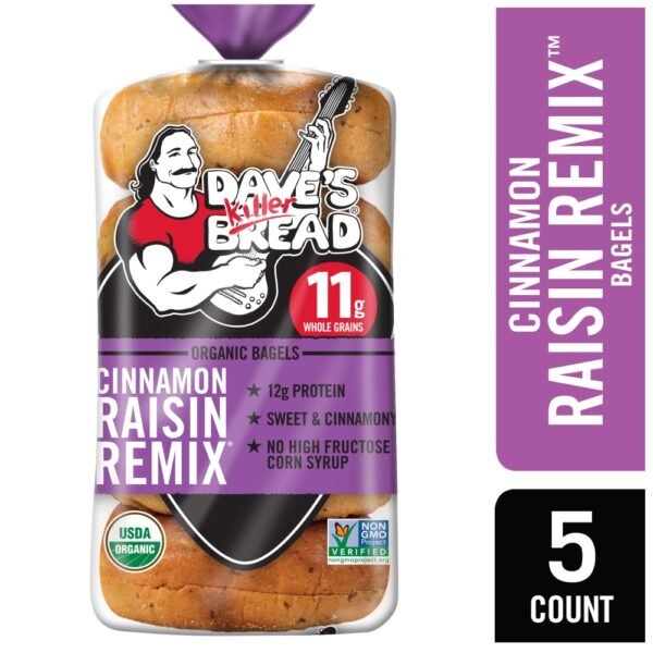 Dave's Killer Bread Cinnamon Raisin Remix Bagels Organic Bagels