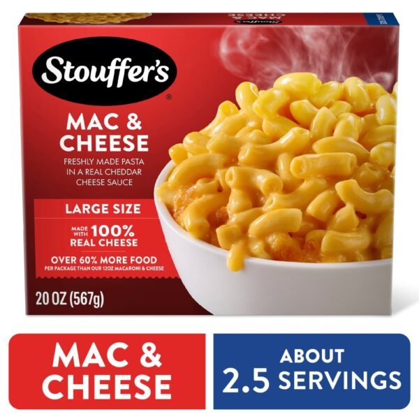 Stouffer’s Macaroni and Cheese Large Size Oven or Microwave Dinner Easy Frozen Dinners