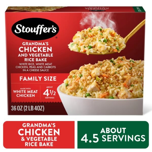 Stouffer’s Grandma’s Chicken and Vegetable Rice Bake Family Size Frozen Family Dinners