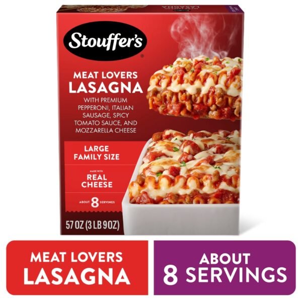 Stouffer’s Meat Lovers Lasagna Large Family Size Frozen Lasagna Frozen Family Dinners