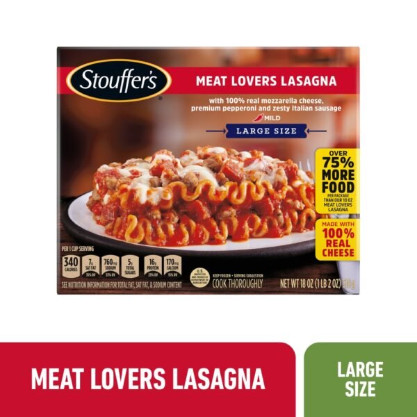 Stouffer's Large Size Meat Lovers Lasagna Frozen Meal