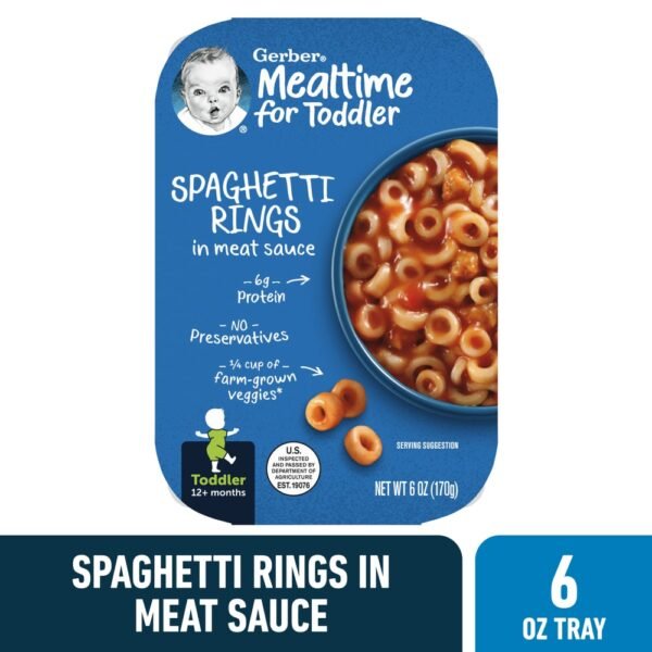 Gerber Mealtime for Toddler Spaghetti Rings in Meat Sauce Toddler Food