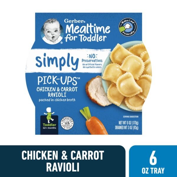 Gerber Pick-Ups Chicken and Carrot Ravioli in Chicken Broth Toddler Meal