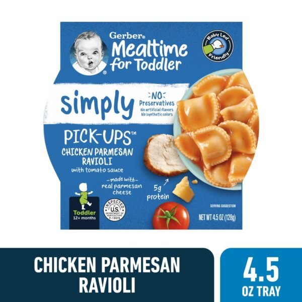 Gerber Pick-Ups Chicken and Parmesan Cheese Ravioli in Tomato Sauce Toddler Meals
