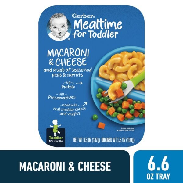 Gerber Mealtime for Toddler Macaroni & Cheese with Seasoned Peas & Carrots