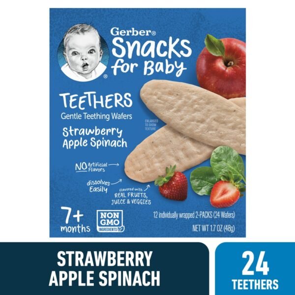 Gerber Snacks for Baby Teethers Strawberry Apple Spinach