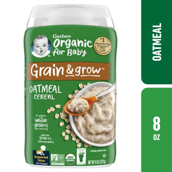 Gerber 2nd Foods Organic for Baby Grain and Grow Baby Cereal Oatmeal