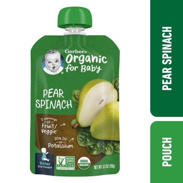 Gerber® 2nd Foods Organic Pear Spinach Baby Food