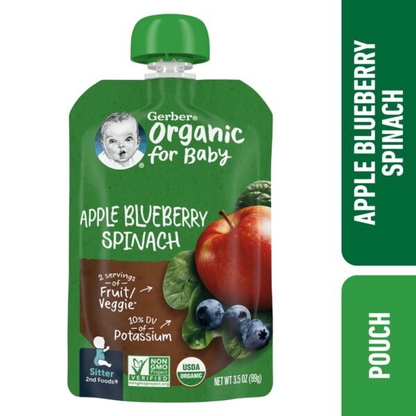 Gerber 2nd Foods Organic Apple Blueberry Spinach