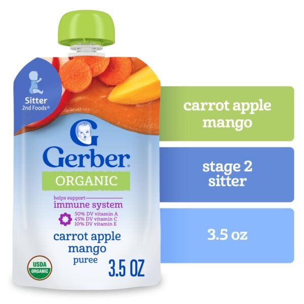 Gerber Organic 2nd Foods Carrot Apple Mango