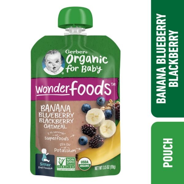 Gerber® 2nd Foods Organic Banana Blueberry Blackberry Oatmeal Baby Food