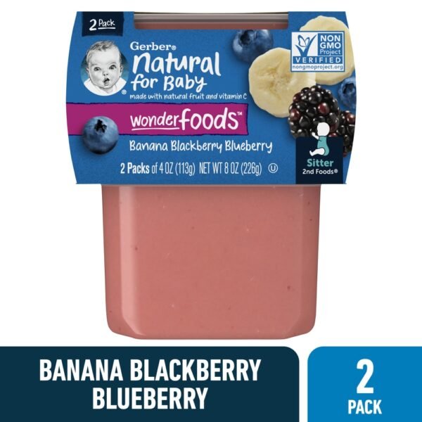 Gerber® 2nd Foods Banana Blackberry Blueberry Baby Food Tubs
