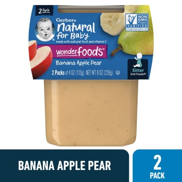 Gerber 2nd Foods Natural for Baby WonderFoods Baby Food Bananas Apple Pear