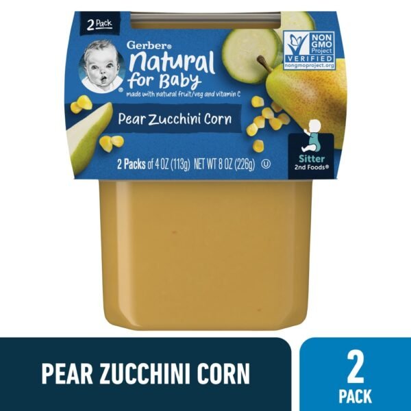 Gerber 2nd Foods Natural for Baby Baby Food Pear Zucchini Corn