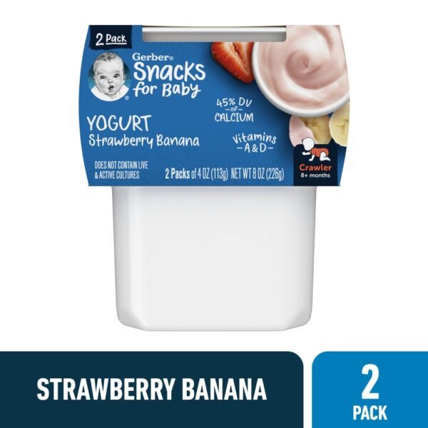 Gerber Yogurt Blends Stage 3 Baby Snacks Banana Strawberry