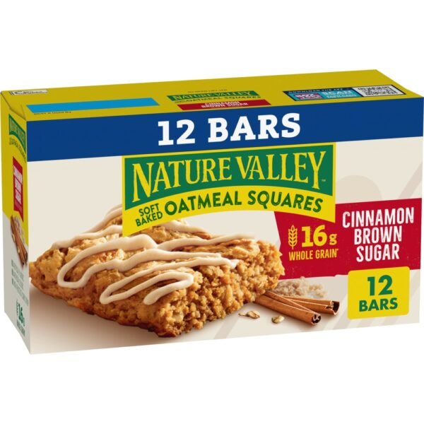Nature Valley Soft Baked Oatmeal Squares Cinnamon Brown Sugar Breakfast bars