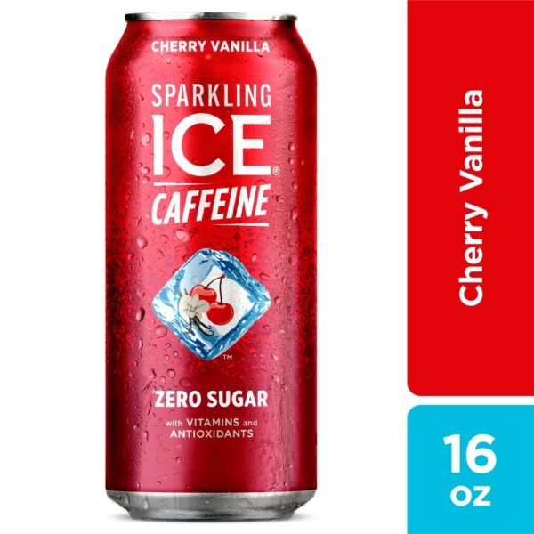 Sparkling Ice +Caffeine Zero Sugar Cherry Vanilla Sparkling Water