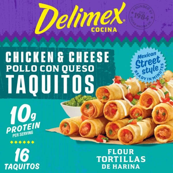 Delimex Chicken & Cheese Flour Taquitos Frozen Snacks