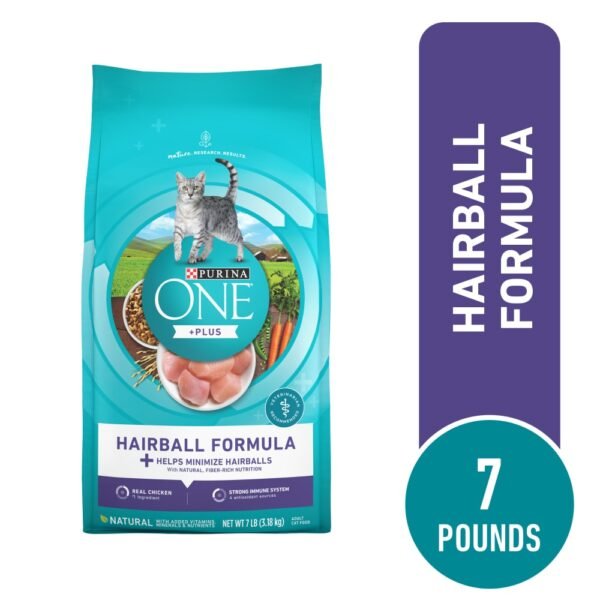 Purina ONE +Plus Adult Natural Hairball Control Dry Cat Food Real Chicken