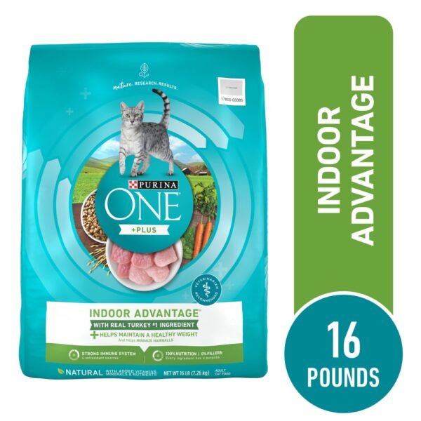 Purina ONE +Plus Indoor Advantage Weight Control Adult Dry Cat Food Real Turkey