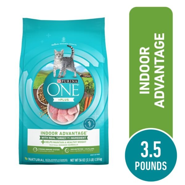 Purina ONE +Plus Indoor Advantage Weight Control Adult Dry Cat Food Real Turkey
