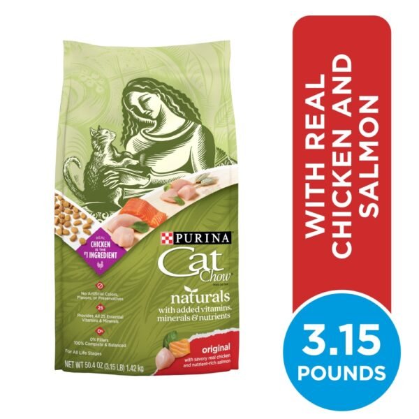 Purina Cat Chow Naturals Original Dry Cat Food Real Chicken & Salmon