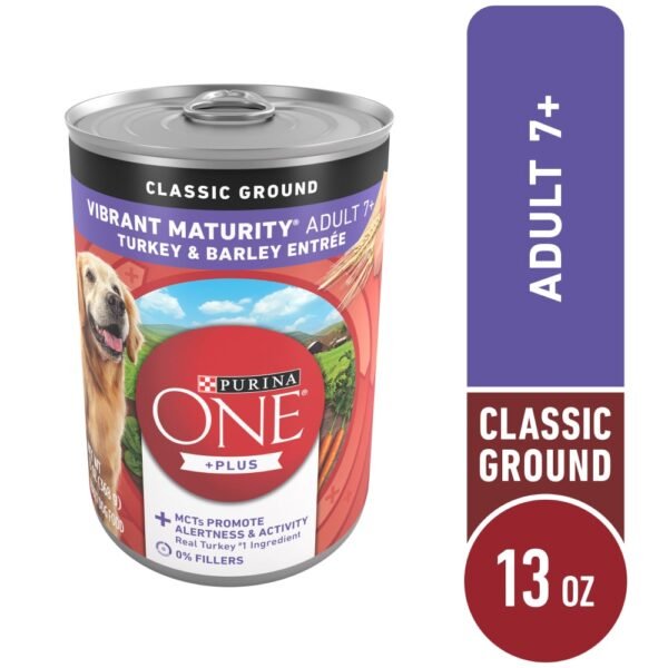 Purina ONE +Plus Vibrant Maturity Adult 7+ Wet Dog Food Turkey & Barley