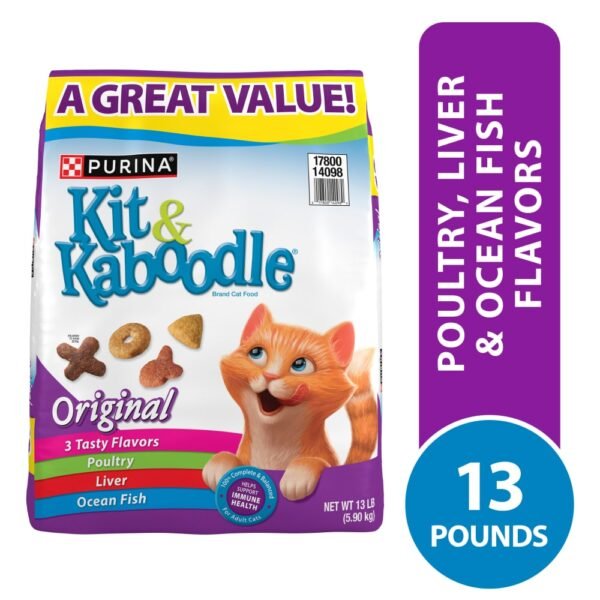 Purina Kit and Kaboodle Adult Crunchy Dry Cat Food Poultry Liver and Ocean Fish Flavors